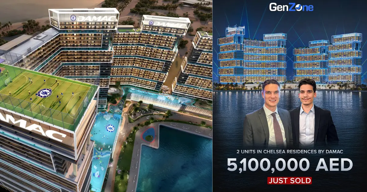 GenZone closes premium units at Chelsea Residences by DAMAC in Dubai Maritime City, showcasing a successful luxury property sale.