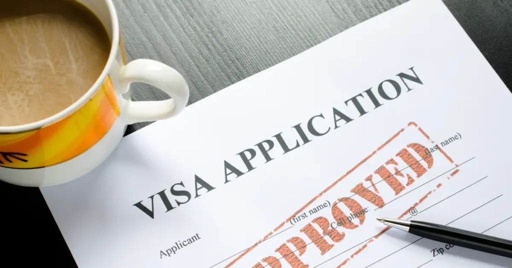 Visa application form stamped approved, representing successful UAE Golden Visa processing.