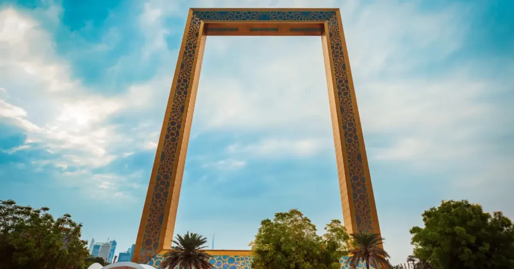 Dubai Frame landmark symbolizing new beginnings for Canadians relocating to Dubai for company formation and growth.