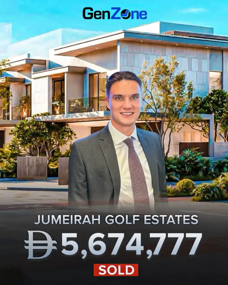 Sold by GenZone Realty: property in Jumeirah Golf Estates
