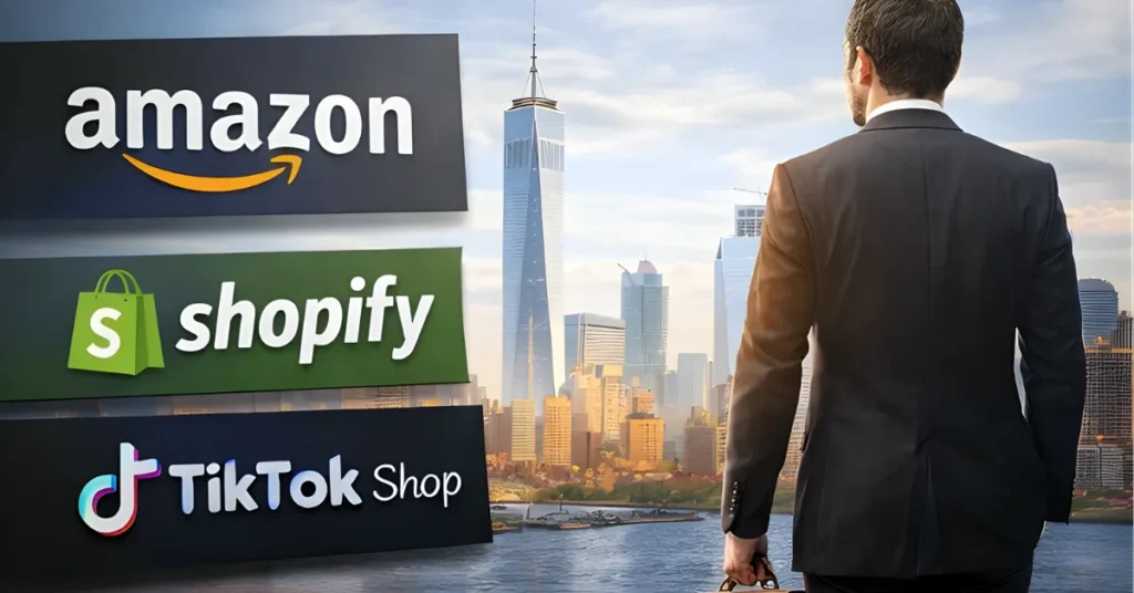 Entrepreneur overlooking US skyline representing international founders scaling businesses using a US LLC structure.