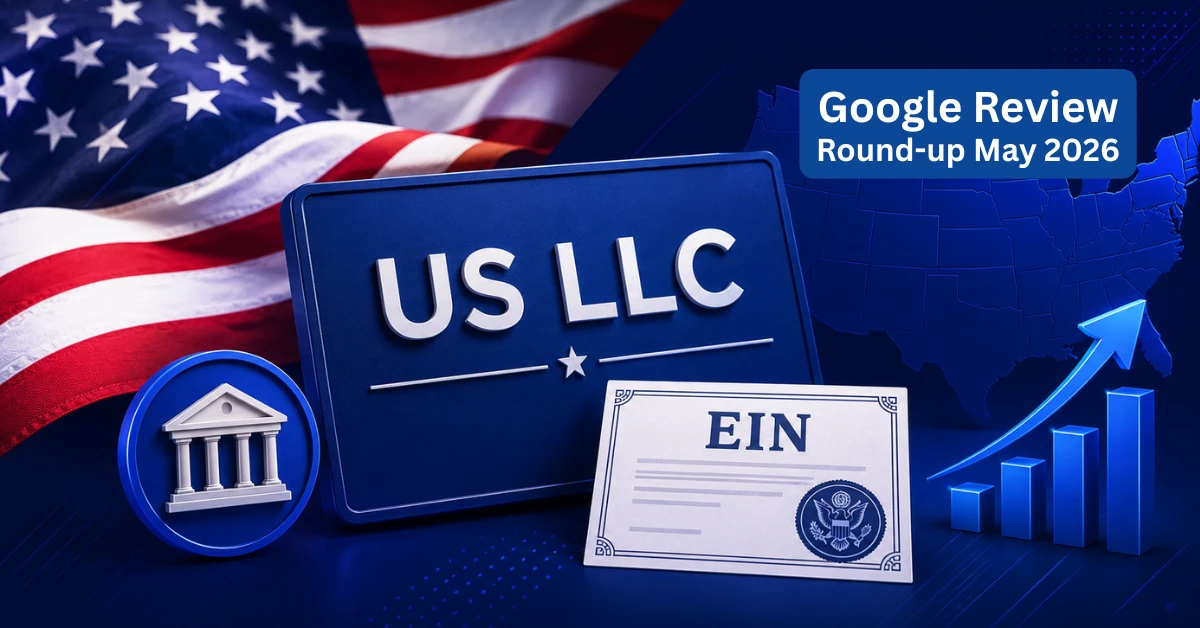 GenZone client Google reviews highlighting US LLC formation experiences and EIN setup for non-residents in May 2026.