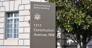 RS headquarters building in Washington D.C., home of US federal tax authority overseeing withholding tax rules for foreign business owners.