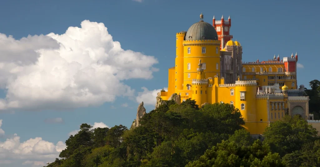 Colorful palace in Portugal symbolizing Portuguese residency and European citizenship opportunities for investors